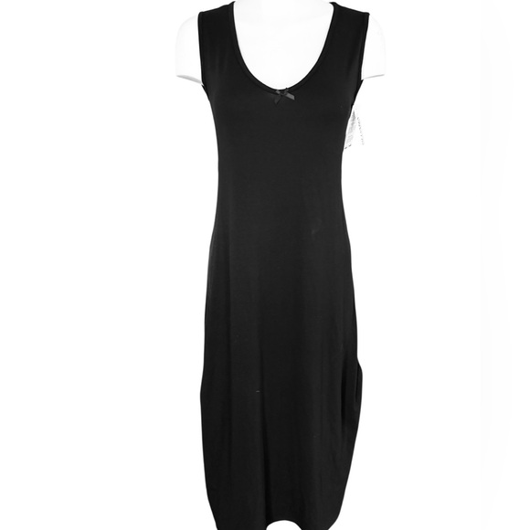 NWTS Bluana made in Italy Elegant Black, Lace Back lingerie, calf length, sz S - Picture 2 of 11